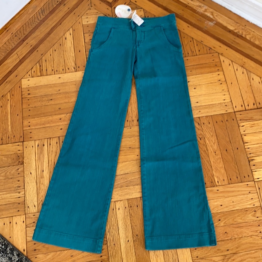 Chloe Teal Flare & Wide Leg Jeans